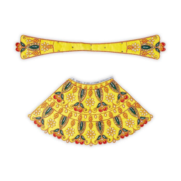 Devi Vastra - 7 x 14 Inches | Mata Rani Poshak/ Lehenga Patka/ Amman Pavadai For Deity Decor