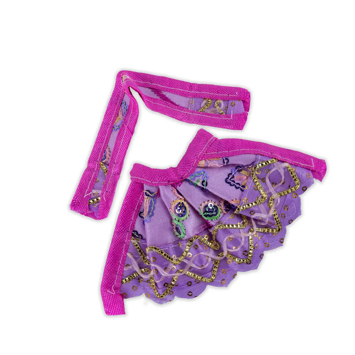Devi Dress - 2.5 Inches | Mata Rani Poshak/ Lehenga Patka/ Fancy Design Amman Pavadai For Deity/ Assorted Colour