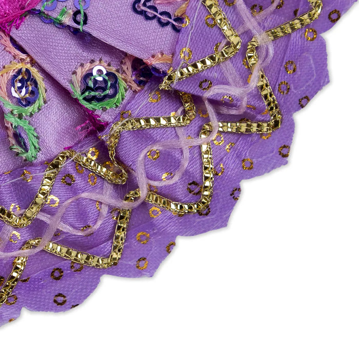 Devi Dress - 2.5 Inches | Mata Rani Poshak/ Lehenga Patka/ Fancy Design Amman Pavadai For Deity/ Assorted Colour