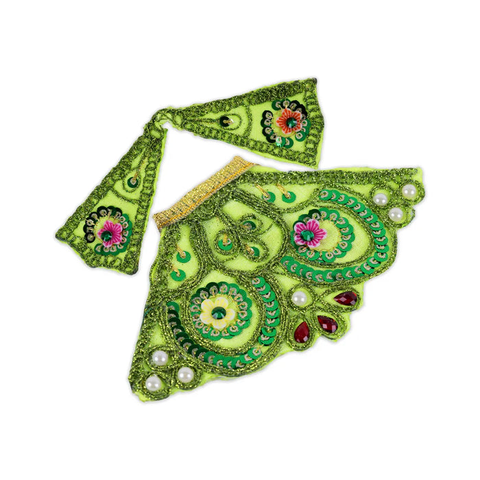 Devi Dress - 2.5 Inches | Mata Rani Poshak/ Lehenga Patka/ Embroidery Amman Pavadai/ Assorted Colour