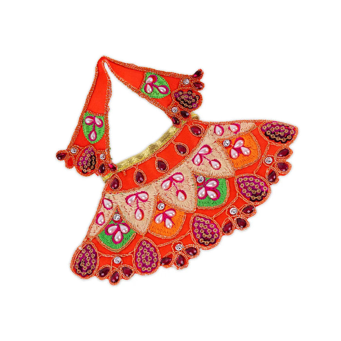 Devi Dress - 3.5 Inches | Mata Rani Poshak/ Lehenga Patka/ Fancy Amman Pavadai For Deity Decor/ Assorted Colour