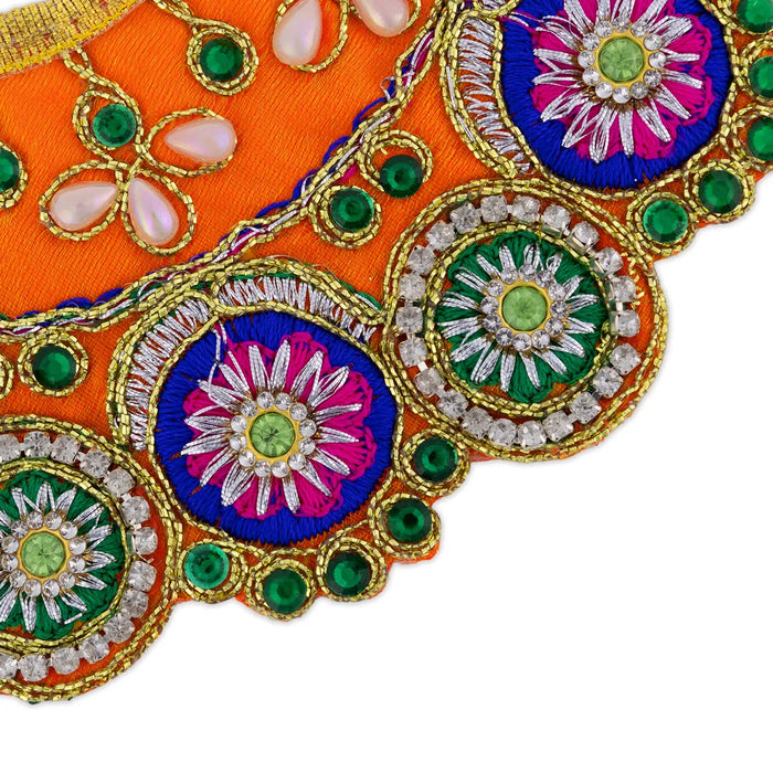 Devi Dress - 3 Inches | Mata Rani Poshak/ Lehenga Patka/ Decorative Amman Pavadai For Deity