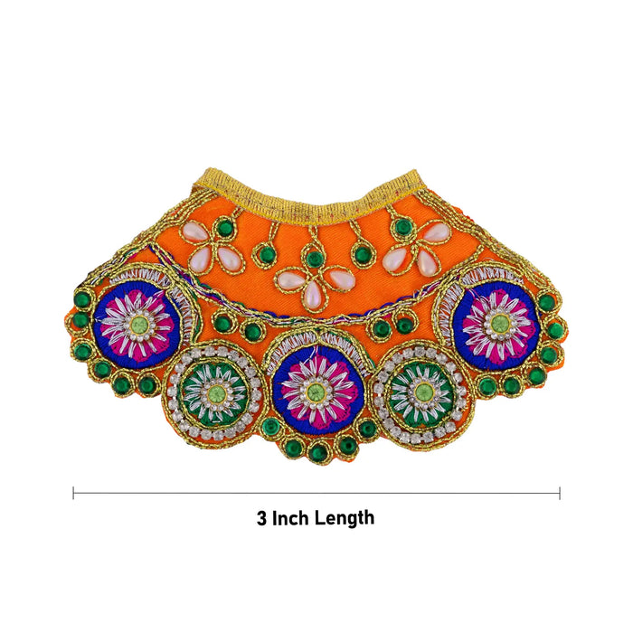 Devi Dress - 3 Inches | Mata Rani Poshak/ Lehenga Patka/ Decorative Amman Pavadai For Deity
