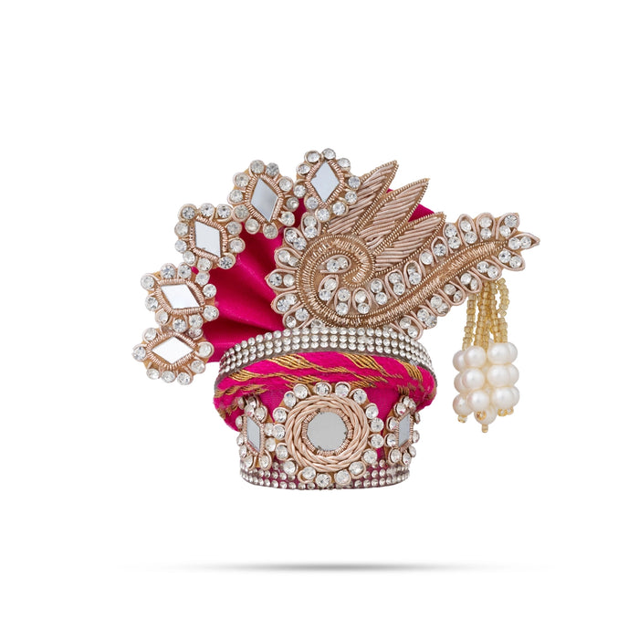 Crown - 3.5 x 4 Inches | Decorative Kireedam/ Kiridam/ Pagdi Turban for Deity Alangaram