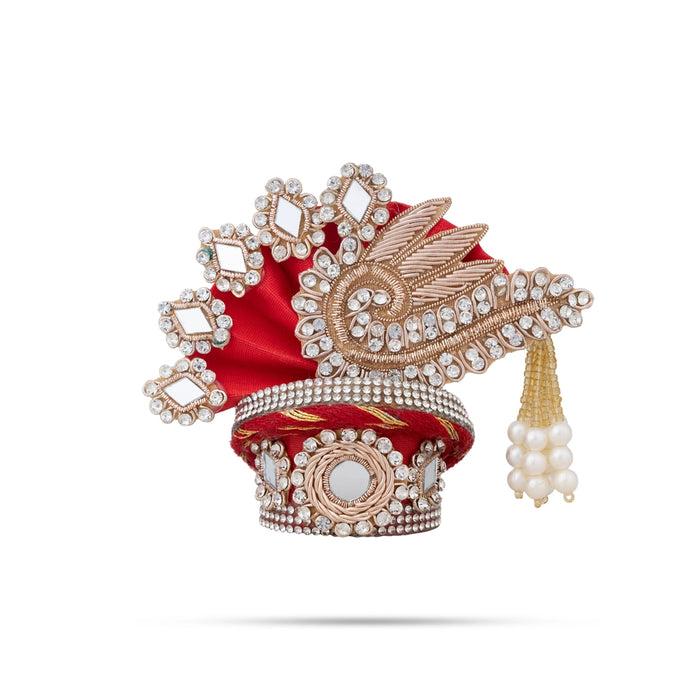 Crown - 3.5 x 4 Inches | Decorative Kireedam/ Kiridam/ Pagdi Turban for Deity Alangaram