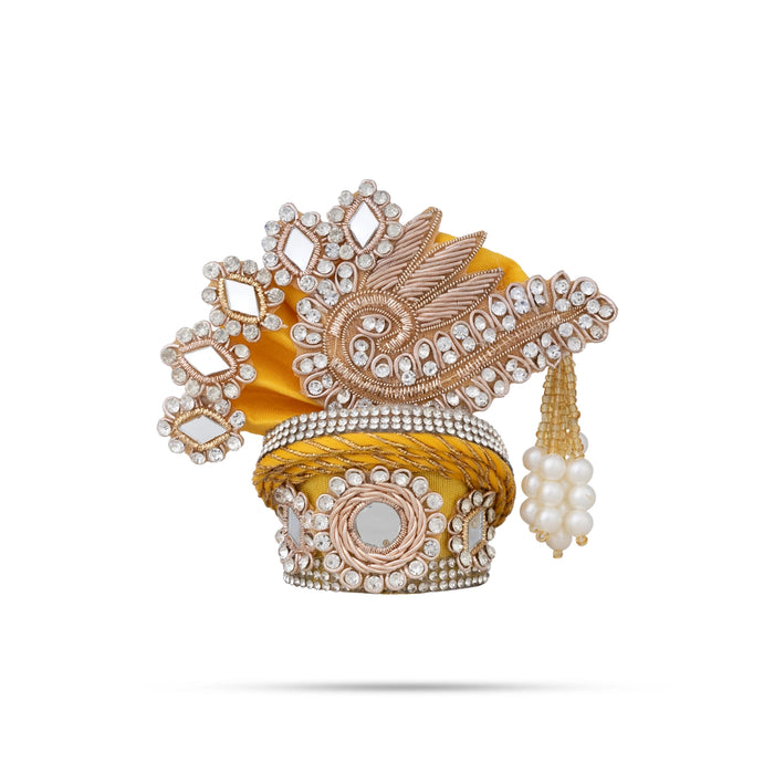 Crown - 3.5 x 4 Inches | Decorative Kireedam/ Kiridam/ Pagdi Turban for Deity Alangaram
