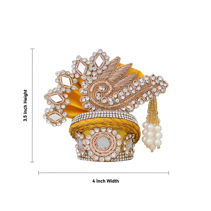 Crown - 3.5 x 4 Inches | Decorative Kireedam/ Kiridam/ Pagdi Turban for Deity Alangaram