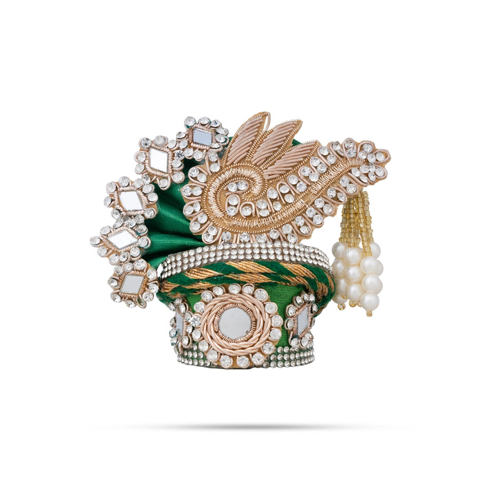 Crown - 3.5 x 4 Inches | Decorative Kireedam/ Kiridam/ Pagdi Turban for Deity Alangaram