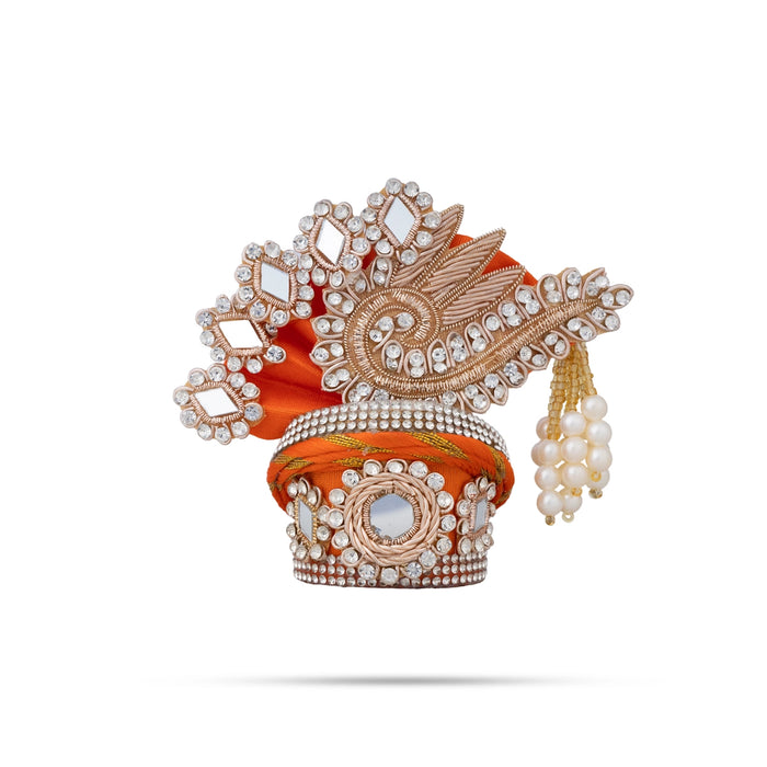 Crown - 3.5 x 4 Inches | Decorative Kireedam/ Kiridam/ Pagdi Turban for Deity Alangaram