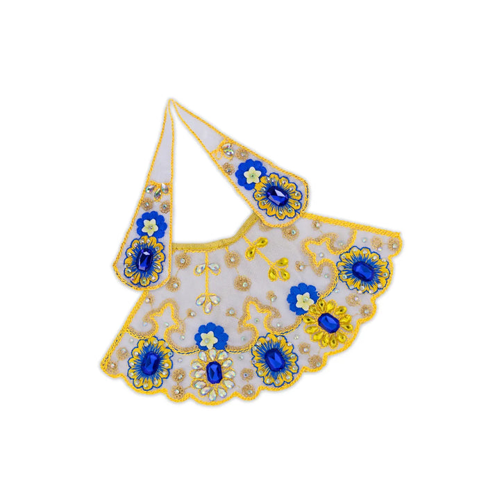 Devi Dress - 4 Inches | Mata Rani Poshak/ Lehenga Patka/ Embroidery Amman Pavadai For Deity Decor