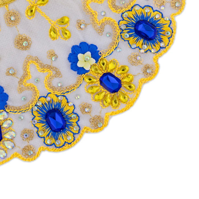 Devi Dress - 4 Inches | Mata Rani Poshak/ Lehenga Patka/ Embroidery Amman Pavadai For Deity Decor