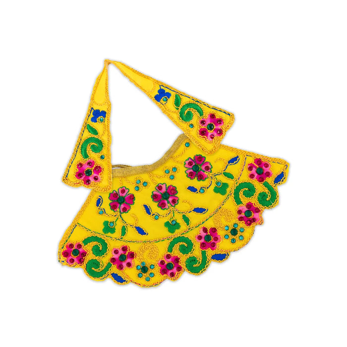 Devi Dress - 4 Inches | Mata Rani Poshak/ Lehenga Patka/ Embroidery Amman Pavadai For Deity Decor