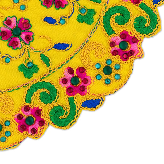 Devi Dress - 4 Inches | Mata Rani Poshak/ Lehenga Patka/ Embroidery Amman Pavadai For Deity Decor
