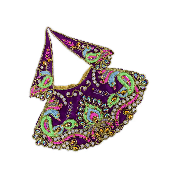 Devi Dress - 3.5 Inches | Mata Rani Poshak/ Lehenga Patka/ Embroidery Amman Pavadai For Deity Decor