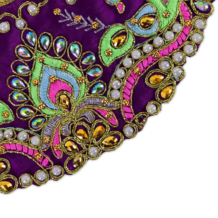 Devi Dress - 3.5 Inches | Mata Rani Poshak/ Lehenga Patka/ Embroidery Amman Pavadai For Deity Decor