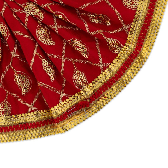 Devi Dress - 5.25 Inches | Mata Rani Poshak/ Lehenga Patka/ Embroidery Design Devi Vastra/ Assorted Colour