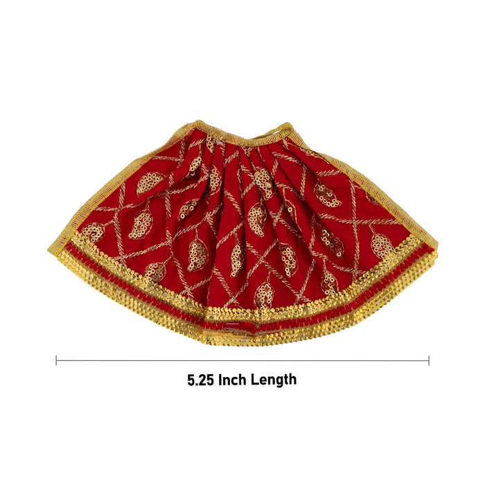 Devi Dress - 5.25 Inches | Mata Rani Poshak/ Lehenga Patka/ Embroidery Design Devi Vastra/ Assorted Colour