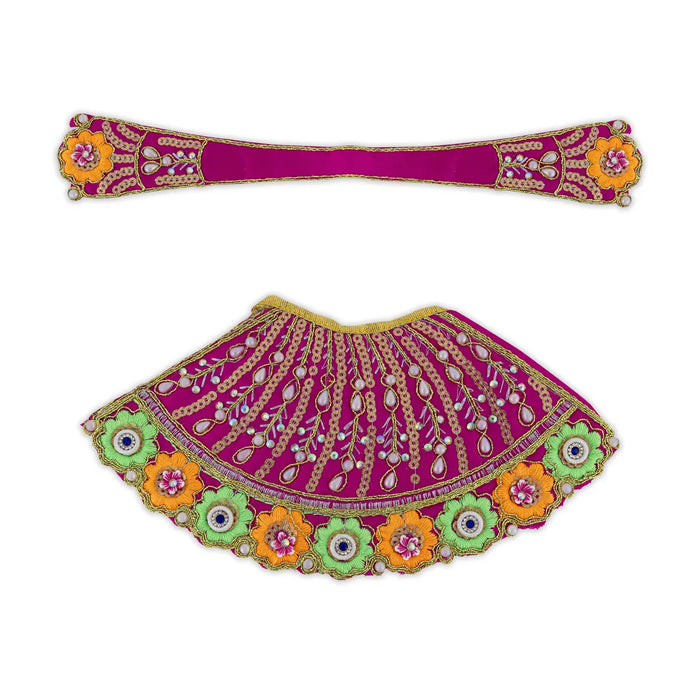 Devi Dress - 5 Inches | Mata Rani Poshak/ Lehenga Patka/ Embroidery Amman Pavadai/ Assorted Colour