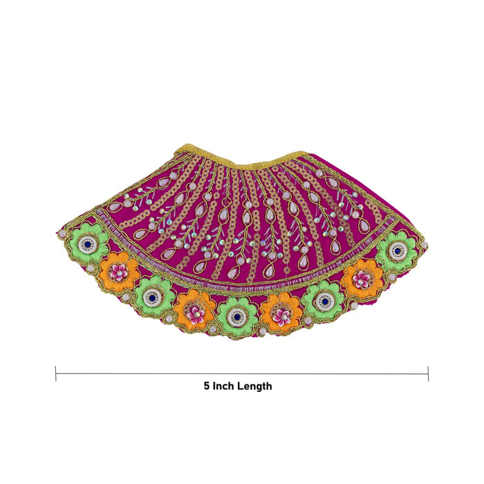 Devi Dress - 5 Inches | Mata Rani Poshak/ Lehenga Patka/ Embroidery Amman Pavadai/ Assorted Colour