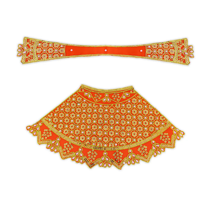 Devi Dress - 5.75 Inches | Mata Dress/ Lehenga Patka/ Traditional Design Devi Vastra For Deity/ Assorted Colour