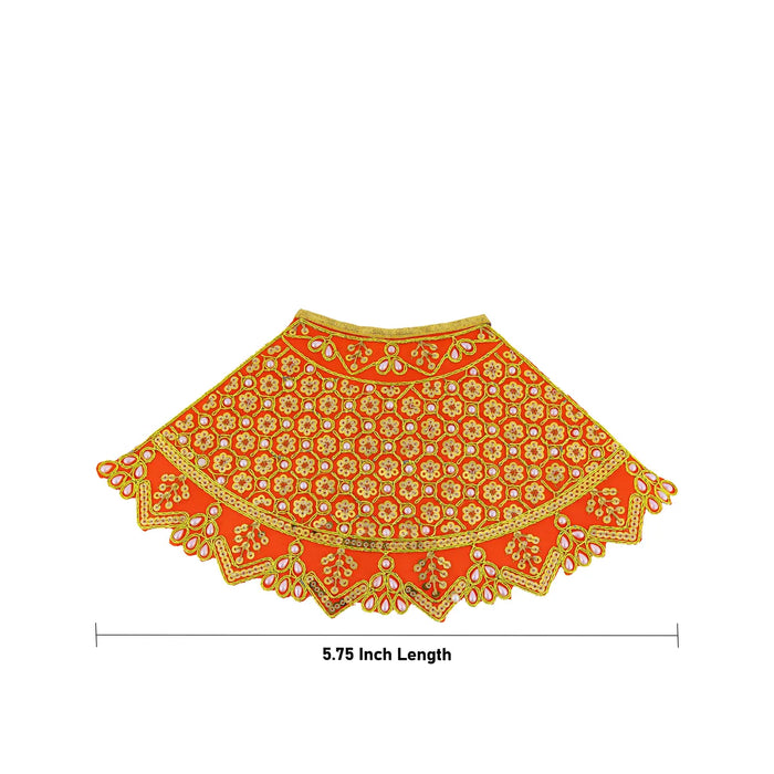 Devi Dress - 5.75 Inches | Mata Dress/ Lehenga Patka/ Traditional Design Devi Vastra For Deity/ Assorted Colour