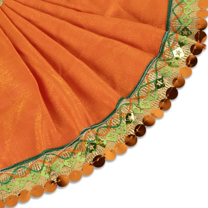 Devi Dress - 6 Inches | Mata Rani Poshak/ Lehenga Patka/ Silk Finish Amman Pavadai For Deity Decor