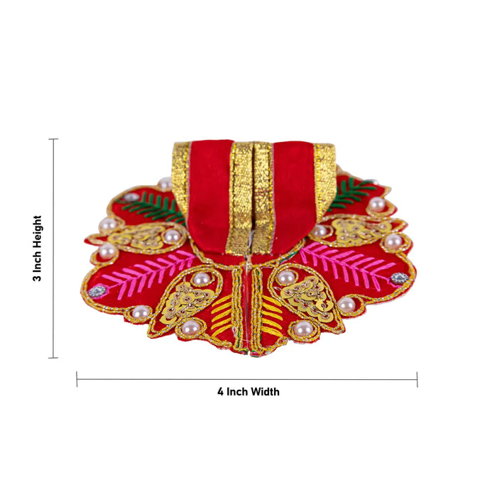 Krishna Dress - 4 Inches | Embroidery Design Laddu Gopal Ji Dress/ Kanha Ji Poshak For Deity/ Assorted Colour