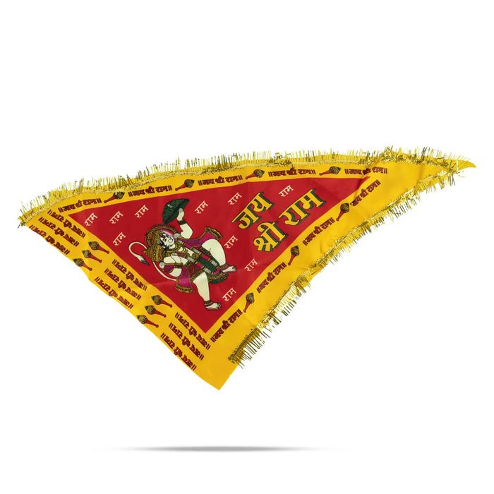 Jai Shri Ram Flag - 31 Inches | Hanuman Printed Religious Dhwaj/ Hindu Pooja Flag