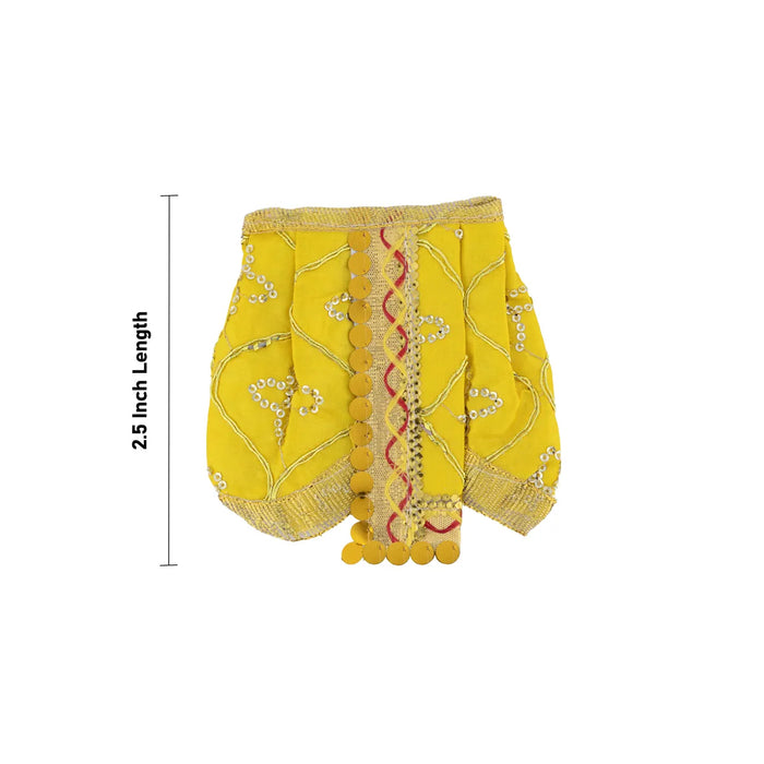 Panchakacham & Devi Dress Combo - 2.5 Inch | Traditional Yellow Panchakajam & Amman Pavadai Set For Deity