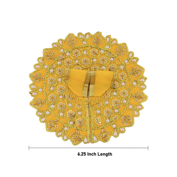 Krishna Dress - 6.25 Inches | Embroidery Design Kanha Ji Dress/ Laddu Gopal Ji Vastra For Deity Decor