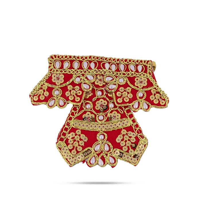 Hanuman Dress - 6 Inches | Embroidery Design Bajrang Bali Dress/ Hanuman Ji Vastra for Idol & Pooja