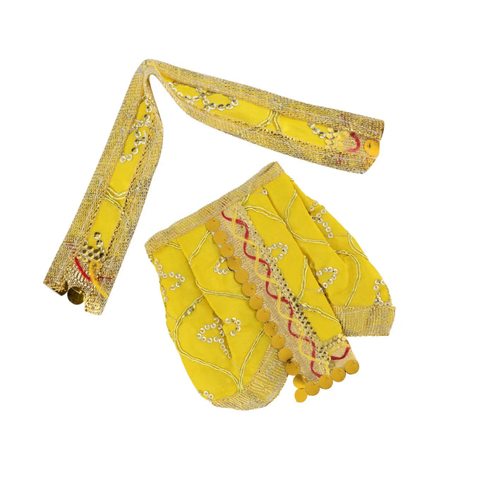 Panchakacham & Devi Dress Combo - 4.5 Inch | Traditional Yellow Panchakajam & Amman Pavadai Set For Deity