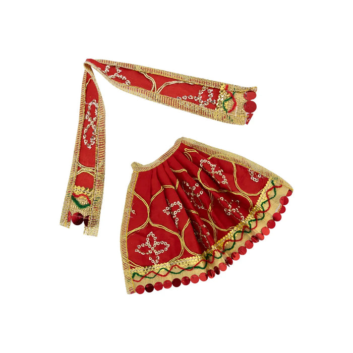 Panchakacham & Devi Dress Combo - 4.5 Inch | Traditional Yellow Panchakajam & Amman Pavadai Set For Deity