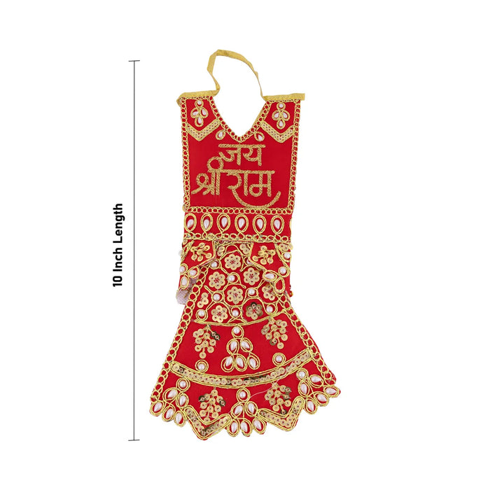 Hanuman Dress - 6 Inches | Embroidered Bajrang Bali Dress/ Hanuman Ji Vastra for Idol