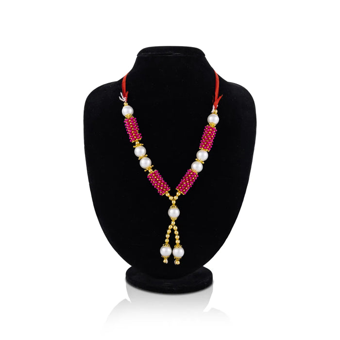 Artificial Mala - 8 Inches | Beaded God Idol Mala/ Decorative Pooja Mala for Deity Decor