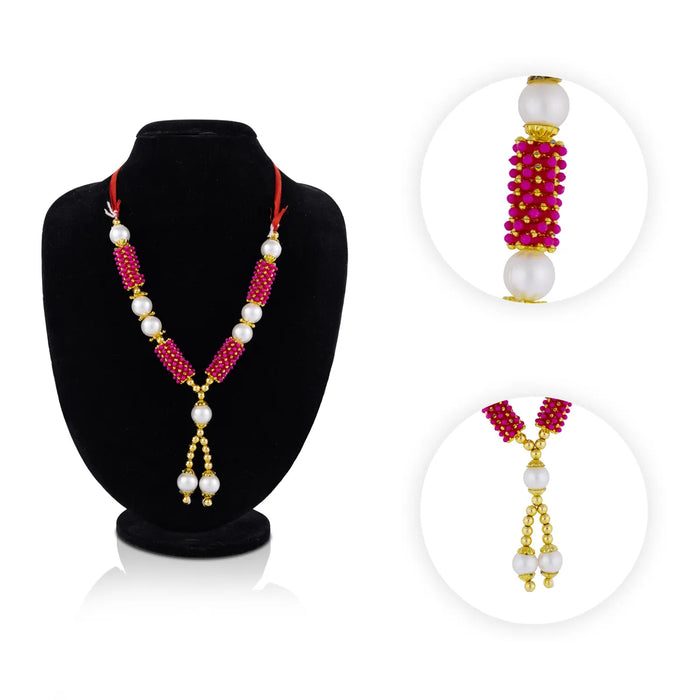 Artificial Mala - 8 Inches | Beaded God Idol Mala/ Decorative Pooja Mala for Deity Decor