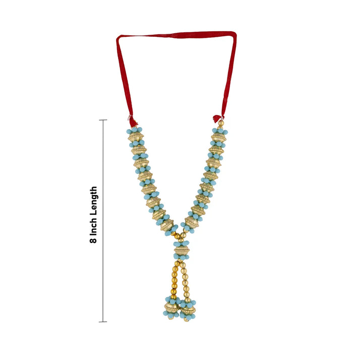 Artificial Mala - 8 Inches | Beaded God Idol Mala/ Decorative Pooja Mala for Deity Decor