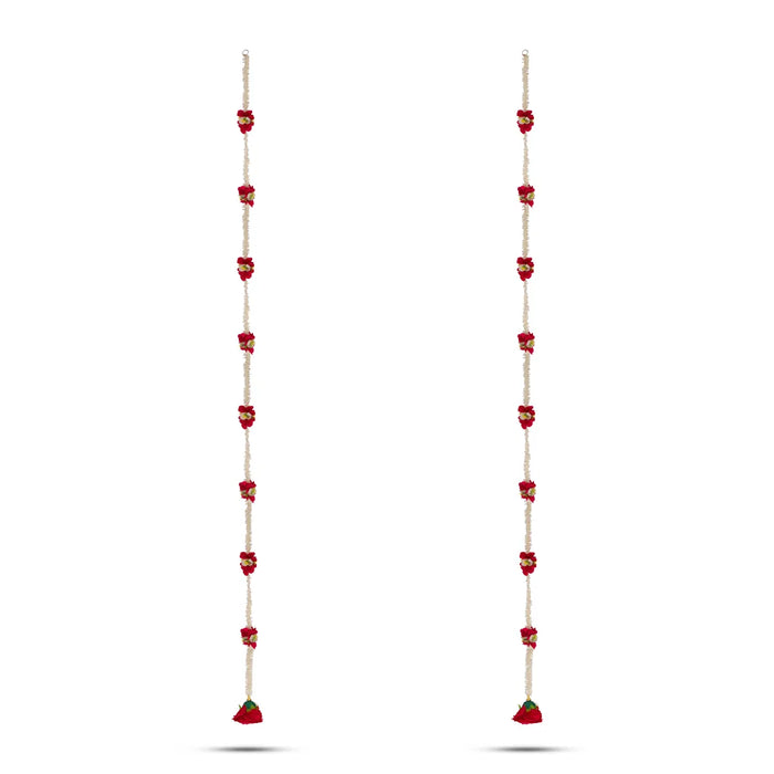 Side Toran Pair - 64 Inches | Artificial Flower Hanging/ Thoranam For Home Entrance & Festive Decor