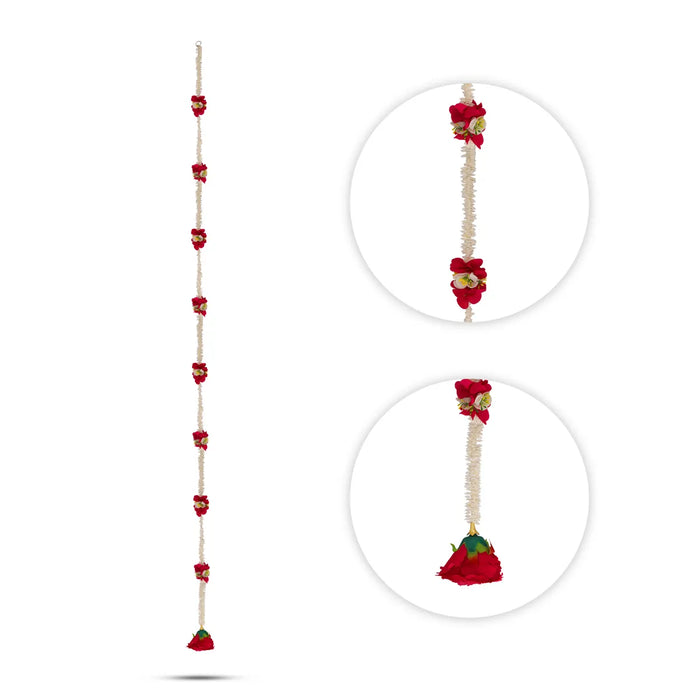 Side Toran Pair - 64 Inches | Artificial Flower Hanging/ Thoranam For Home Entrance & Festive Decor