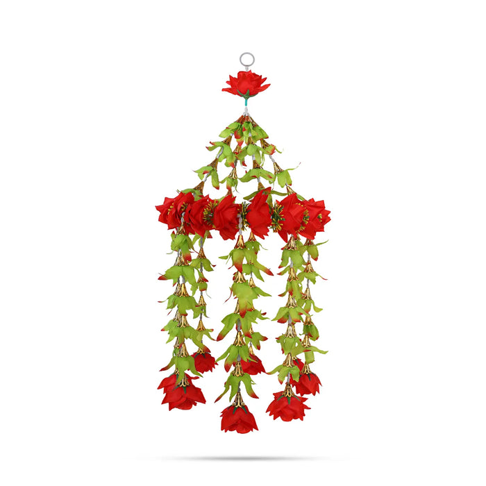 Artificial Flower Hanging - 24 Inches | Rose Design Hanger / Decorative Door & Wall Hanging for Festive Home Decor