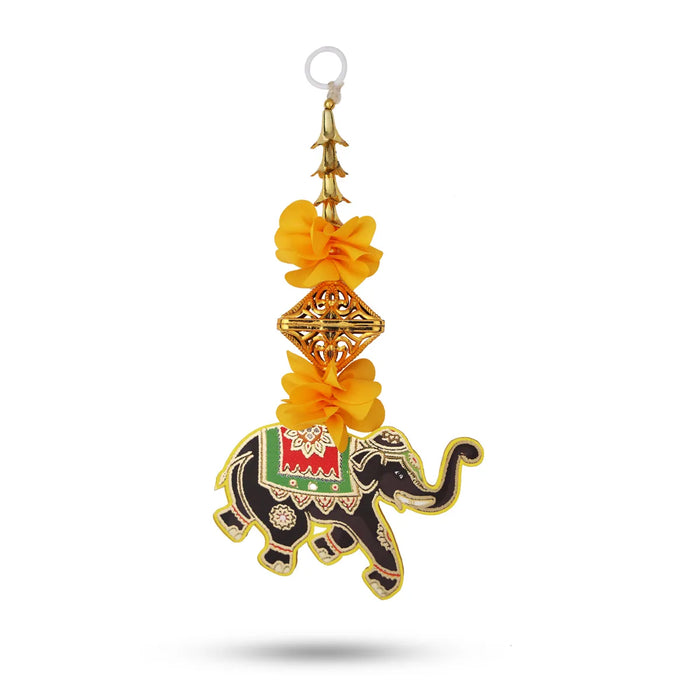Side Toran Pair - 10 Inches | Elephant Design Thoranam/ Decorative Door Hanging Bandanwar For Home Entrance