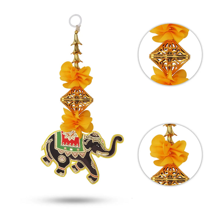 Side Toran Pair - 10 Inches | Elephant Design Thoranam/ Decorative Door Hanging Bandanwar For Home Entrance