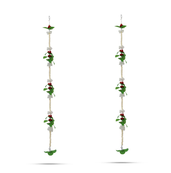 Side Toran Pair - 33 Inches | Artificial Flower Thoranam/ Door Hanging Bandanwar For Home Entrance Decor