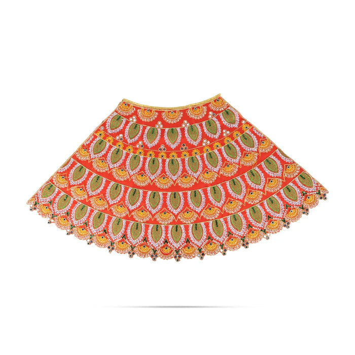Durga Dress - 28 Inches | Mata Rani Poshak/ Lehenga Patka/ Floral Work Devi Vastra/ Amman Pavadai