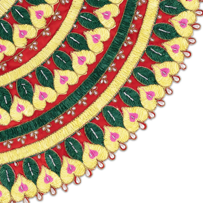 Durga Dress - 26 Inches | Embroidery Design Mata Rani Poshak/ Amman Pavadai for Deity Decor