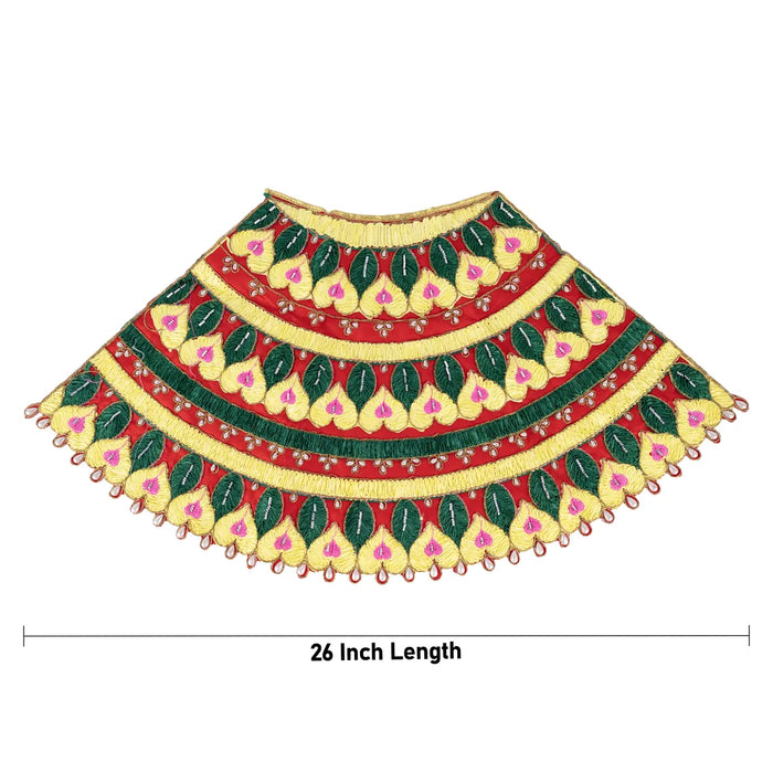 Durga Dress - 26 Inches | Embroidery Design Mata Rani Poshak/ Amman Pavadai for Deity Decor