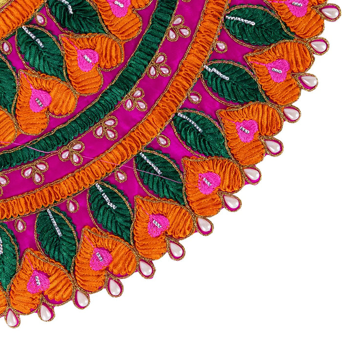 Durga Dress - 10 Inches | Embroidery Design Mata Rani Poshak/ Amman Pavadai for Deity/ Assorted Colour