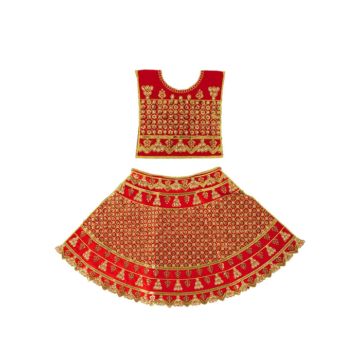 Durga Dress - 15 Inches | Mata Rani Poshak/ Amman Pavadai/ Stone & Embroidery Design/ Assorted Colour