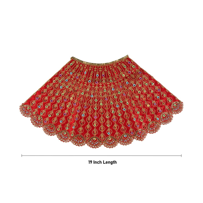 Durga Dress - 19 Inches | Velvet Mata Dress/ Embroidery Devi Vastra/ Amman Pavadai for Deity