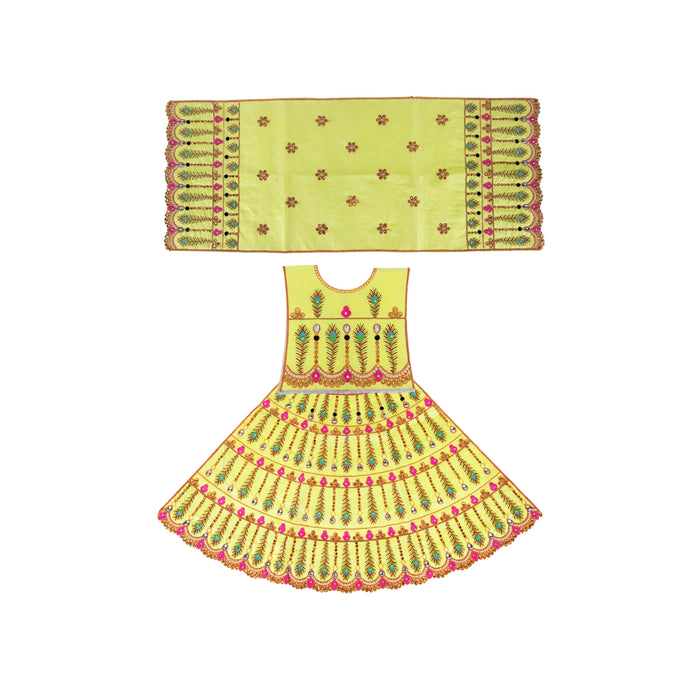 Durga Dress - 28 Inches | Mata Rani Poshak/ Lehenga Patka/ Embroidery Amman Pavadai/ Assorted Colour